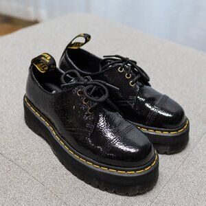 NWOT Dr. Martens, 1461 Distressed patent leather platform shoes